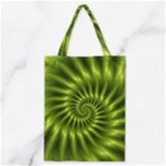 Glossy Lime Green Spiral Fractal  Classic Tote Bag