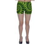 Glossy Lime Green Spiral Fractal  Skinny Shorts