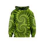 Glossy Lime Green Spiral Fractal  Kids  Pullover Hoodie