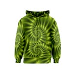 Glossy Lime Green Spiral Fractal  Kids  Zipper Hoodie