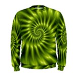 Glossy Lime Green Spiral Fractal  Men s Sweatshirt