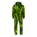 Glossy Lime Green Spiral Fractal  Hooded Jumpsuit (Kids)