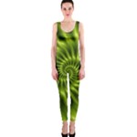 Glossy Lime Green Spiral Fractal  OnePiece Catsuit