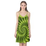 Glossy Lime Green Spiral Fractal  Camis Nightgown 