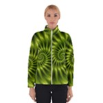 Glossy Lime Green Spiral Fractal  Winter Jacket