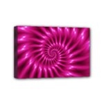 Glossy Hot Pink Fractal Spiral Mini Canvas 6  x 4  (Stretched)