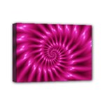 Glossy Hot Pink Fractal Spiral Mini Canvas 7  x 5  (Stretched)