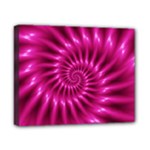 Glossy Hot Pink Fractal Spiral Canvas 10  x 8  (Stretched)