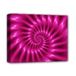 Glossy Hot Pink Fractal Spiral Deluxe Canvas 14  x 11  (Stretched)