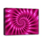 Glossy Hot Pink Fractal Spiral Deluxe Canvas 16  x 12  (Stretched) 