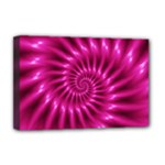 Glossy Hot Pink Fractal Spiral Deluxe Canvas 18  x 12  (Stretched)