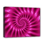 Glossy Hot Pink Fractal Spiral Deluxe Canvas 20  x 16  (Stretched)