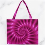 Glossy Hot Pink Fractal Spiral Mini Tote Bag