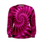 Glossy Hot Pink Fractal Spiral Women s Sweatshirt