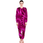 Glossy Hot Pink Fractal Spiral OnePiece Jumpsuit (Ladies)