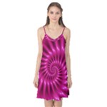 Glossy Hot Pink Fractal Spiral Camis Nightgown 