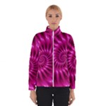 Glossy Hot Pink Fractal Spiral Winter Jacket