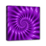 Glossy Bright Purple Fractal Spiral  Mini Canvas 6  x 6  (Stretched)