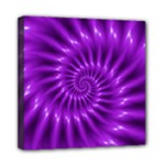 Glossy Bright Purple Fractal Spiral  Mini Canvas 8  x 8  (Stretched)