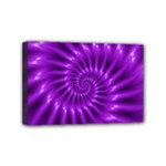 Glossy Bright Purple Fractal Spiral  Mini Canvas 6  x 4  (Stretched)