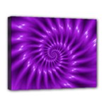 Glossy Bright Purple Fractal Spiral  Canvas 14  x 11  (Stretched)