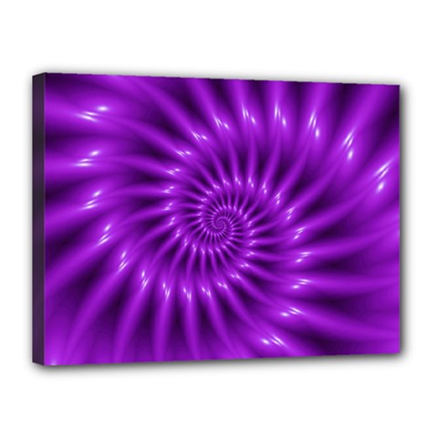 Glossy Bright Purple Fractal Spiral  Canvas 16  x 12  (Stretched) from ArtsNow.com