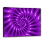 Glossy Bright Purple Fractal Spiral  Canvas 16  x 12  (Stretched)