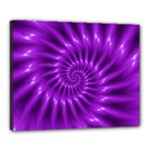 Glossy Bright Purple Fractal Spiral  Canvas 20  x 16  (Stretched)