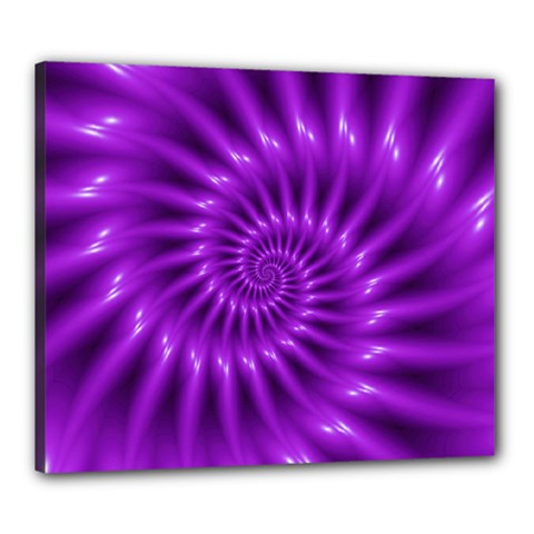 Glossy Bright Purple Fractal Spiral  Canvas 24  x 20  (Stretched) from ArtsNow.com