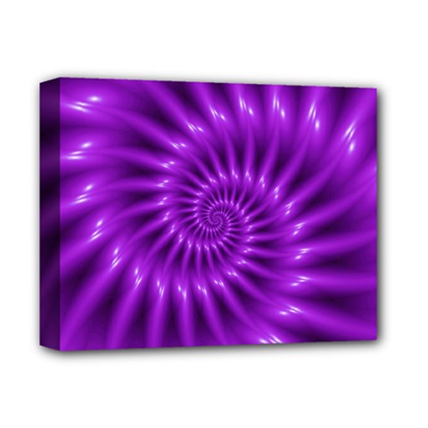 Glossy Bright Purple Fractal Spiral  Deluxe Canvas 14  x 11  (Stretched) from ArtsNow.com