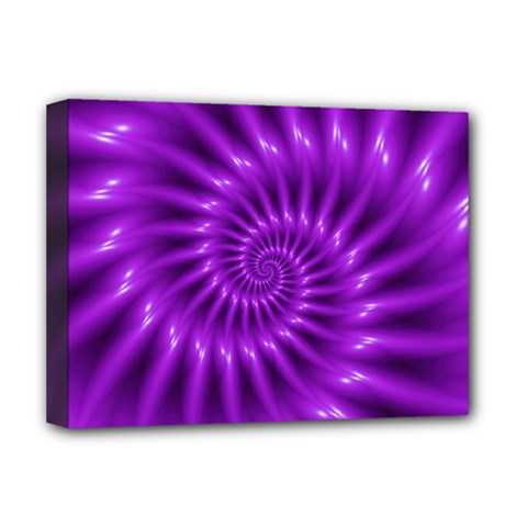 Glossy Bright Purple Fractal Spiral  Deluxe Canvas 16  x 12  (Stretched)  from ArtsNow.com