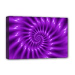 Glossy Bright Purple Fractal Spiral  Deluxe Canvas 18  x 12  (Stretched)