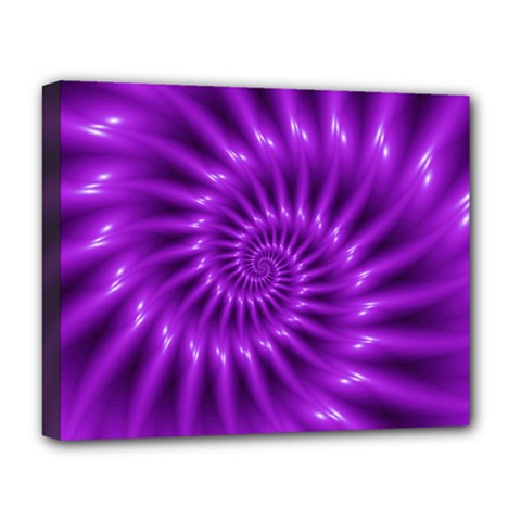 Glossy Bright Purple Fractal Spiral  Deluxe Canvas 20  x 16  (Stretched) from ArtsNow.com