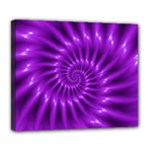 Glossy Bright Purple Fractal Spiral  Deluxe Canvas 24  x 20  (Stretched)