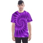 Glossy Bright Purple Fractal Spiral  Men s Sport Mesh Tee