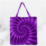 Glossy Bright Purple Fractal Spiral  Grocery Tote Bag