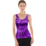 Glossy Bright Purple Fractal Spiral  Tank Top