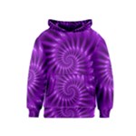 Glossy Bright Purple Fractal Spiral  Kids  Pullover Hoodie