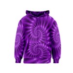 Glossy Bright Purple Fractal Spiral  Kids  Zipper Hoodie