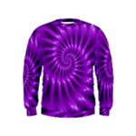 Glossy Bright Purple Fractal Spiral  Kids  Sweatshirt