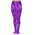 Glossy Bright Purple Fractal Spiral  Tights