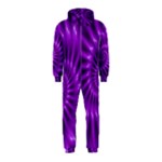 Glossy Bright Purple Fractal Spiral  Hooded Jumpsuit (Kids)