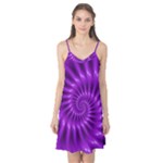 Glossy Bright Purple Fractal Spiral  Camis Nightgown 