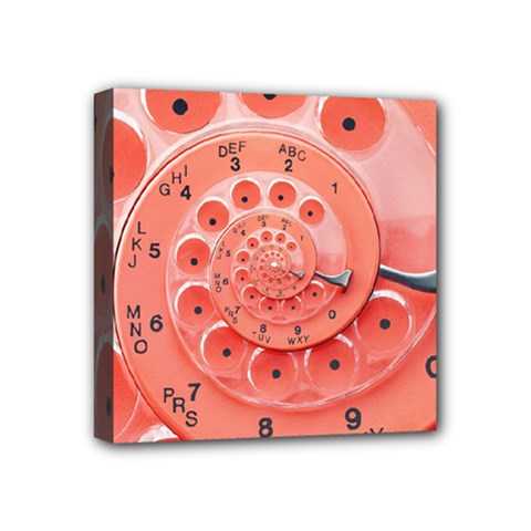 Apircot Orange Vintage Retro Rotary Dial Spiral Droste  Mini Canvas 4  x 4  (Stretched) from ArtsNow.com