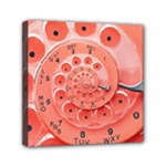 Apircot Orange Vintage Retro Rotary Dial Spiral Droste  Mini Canvas 6  x 6  (Stretched)