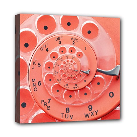 Apircot Orange Vintage Retro Rotary Dial Spiral Droste  Mini Canvas 8  x 8  (Stretched) from ArtsNow.com