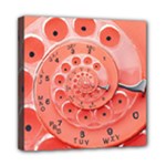 Apircot Orange Vintage Retro Rotary Dial Spiral Droste  Mini Canvas 8  x 8  (Stretched)