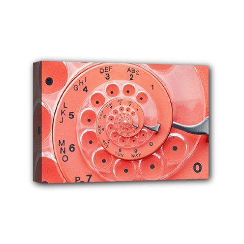 Apircot Orange Vintage Retro Rotary Dial Spiral Droste  Mini Canvas 6  x 4  (Stretched) from ArtsNow.com