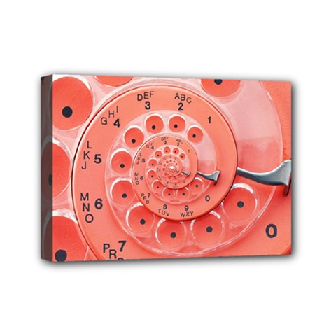 Apircot Orange Vintage Retro Rotary Dial Spiral Droste  Mini Canvas 7  x 5  (Stretched) from ArtsNow.com