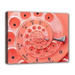 Apircot Orange Vintage Retro Rotary Dial Spiral Droste  Canvas 14  x 11  (Stretched)